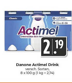 Danone Actimel Drink - verschiedene Sorten, 8 x 100 g