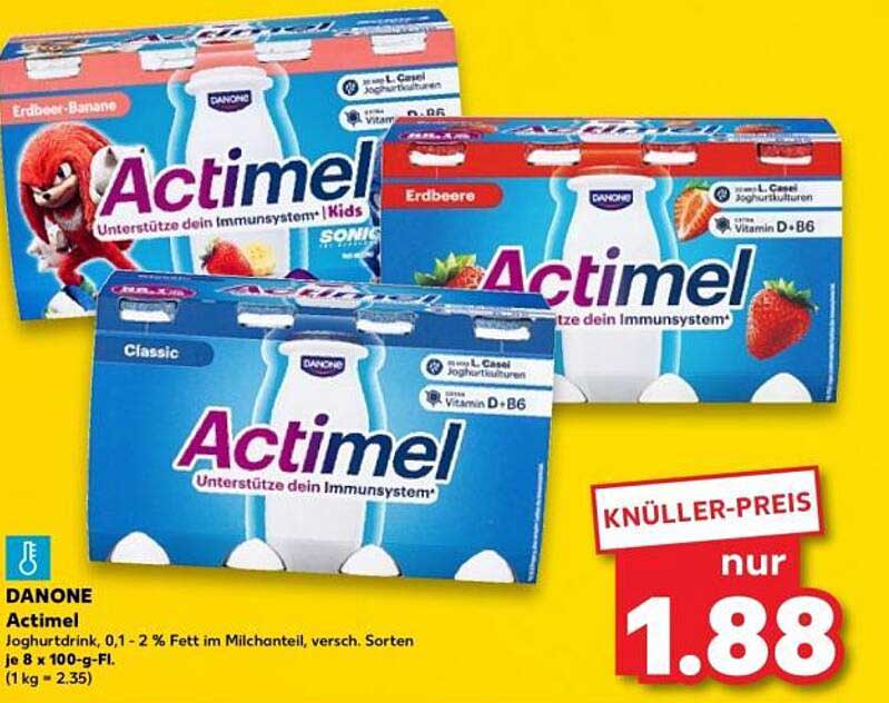 DANONE Actimel Joghurtdrink, 0,1 - 2 % Fett im Milchanteil, verschiedene Sorten