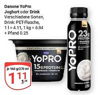 Danone YoPro Joghurt oder Drink - Verschiedene Sorten