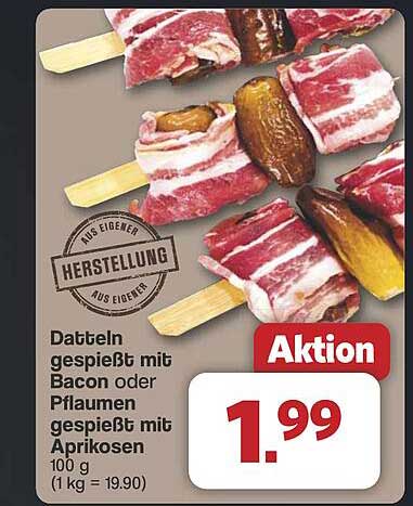 Datteln gespickt mit Bacon oder Pflaumen gespickt mit Aprikosen