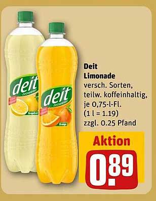 Deit Limonade 0,75-L-Fl. - Erfrischung für jeden Anlass