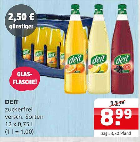 DEIT zuckerfrei, verschiedene Sorten 12 x 0,75 l