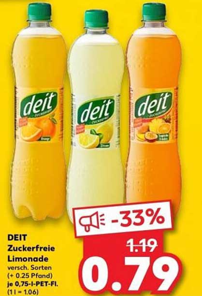 DEIT Zuckerfreie Limonade - 33% Rabatt!