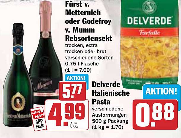 Delverde Italienische Pasta 500 g Packung für nur 0,88 €