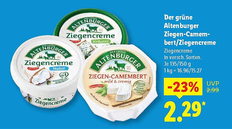 Der grüne Altenburger Ziegen-Camembert/Ziegencreme