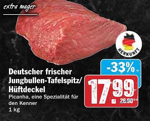 Deutscher frischer Jungbullen-Tafelspitz/Hüftdeckel 1 kg