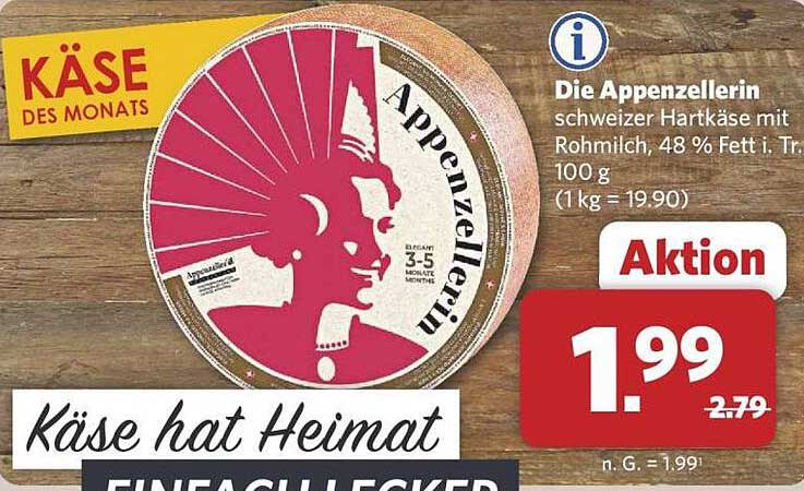 Die Appenzellerin - Schweizer Hartkäse mit Rohmilch