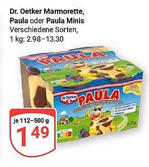 Dr. Oetker Marmorette, Paula oder Paula Minis – verschiedene Sorten, 112–500 g