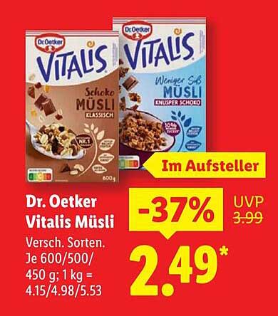Dr. Oetker Vitalis Müsli - Verschiedene Sorten
