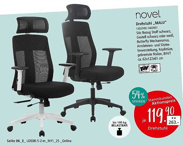 Drehstuhl „MALU“ – Ergonomie trifft Design
