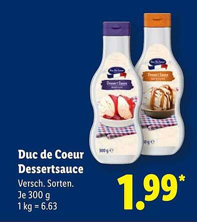 Duc de Coeur Dessertsauce – Verschiedene Sorten