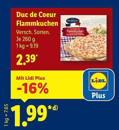 Duc de Coeur Flammkuchen, verschiedene Sorten - 260 g