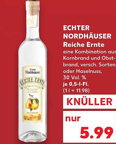 ECHTER NORDHÄUSER Reiche Ernte 0,5 l Fl.