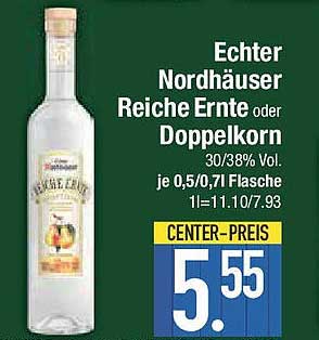 Echter Nordhäuser Reiche Ernte oder Doppel korn 0,5/0,7l
