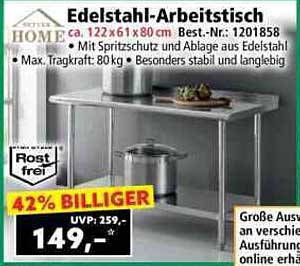 Edelstahl-Arbeitstisch