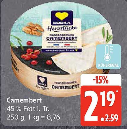 Edler Camembert von Edeka – 250 g für nur 2,19 €