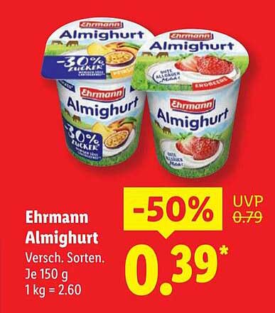 Ehrmann Almighurt - Verschiedene Sorten