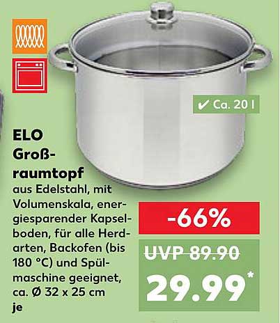 ELO Großraumtopf aus Edelstahl