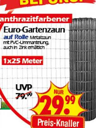 Euro-Gartenzaun auf Rolle - anthrazitfarben, 1x25 Meter