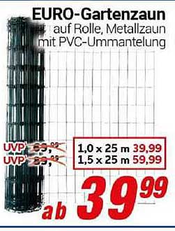 EURO-Gartenzaun auf Rolle, Metallzaun mit PVC-Ummantelung