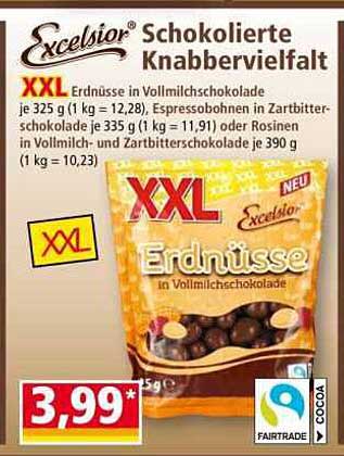 Excelsior XXL Erdnüsse in Vollmilchschokolade