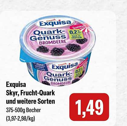 Exquisa Skyr, Frucht-Quark und weitere Sorten 375-500g Becher