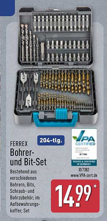 FERREX Bohrer- und Bit-Set 204-tlg.