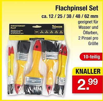 Flachpinsel Set - 10-teilig