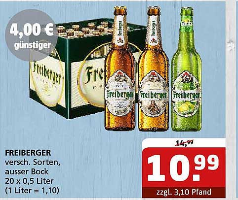 FREIBERGER verschiedene Sorten, außer Bock - 20 x 0,5 Liter