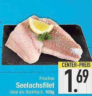 Frisches Seelachsfilet, ideal als Backfisch, 100g