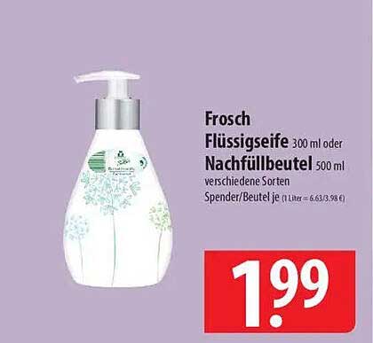 Frosch Flüssigseife 300 ml oder Nachfüllbeutel 500 ml - verschiedene Sorten