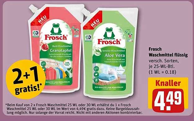 Frosch Waschmittel flüssig 25 WL - Granatapfel & Aloe Vera