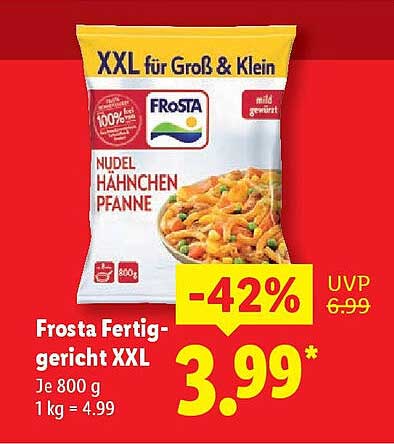 Frosta Fertiggericht XXL Nudel Hähnchen Pfanne