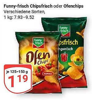 Funny-frisch Chipsfrisch oder Ofenchips, 125–150 g