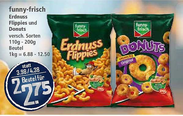 funny-frisch Erdnuss Flippies und Donuts 2 für 2,75