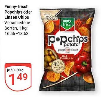 Funny-frisch Popchips oder Linsen Chips – Verschiedene Sorten, 1 kg