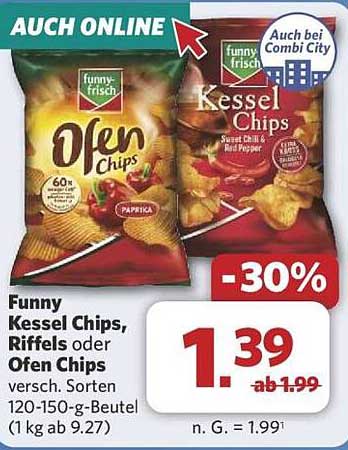 Funny Kessel Chips, Riffels oder Ofen Chips - 30% Rabatt!