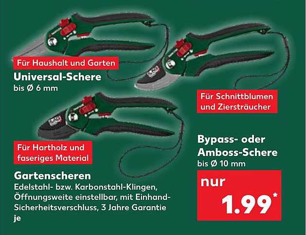 Garten- und Universalscheren zu Spezialpreisen