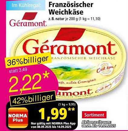 Géramont Französischer Weichkäse 200 g