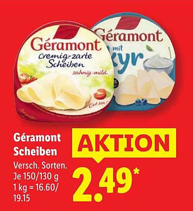 Géramont Scheiben - cremig-zarte Käsevariationen