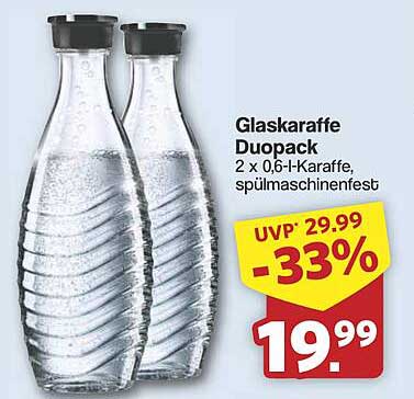 Glaskaraffe Duopack 2 x 0,6 l - spülmaschinenfest