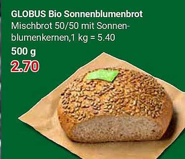 GLOBUS Bio Sonnenblumenbrot 500 g