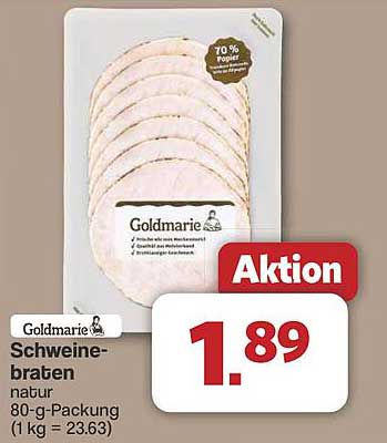 Goldmarie Schweinebraten natur 80-g-Packung