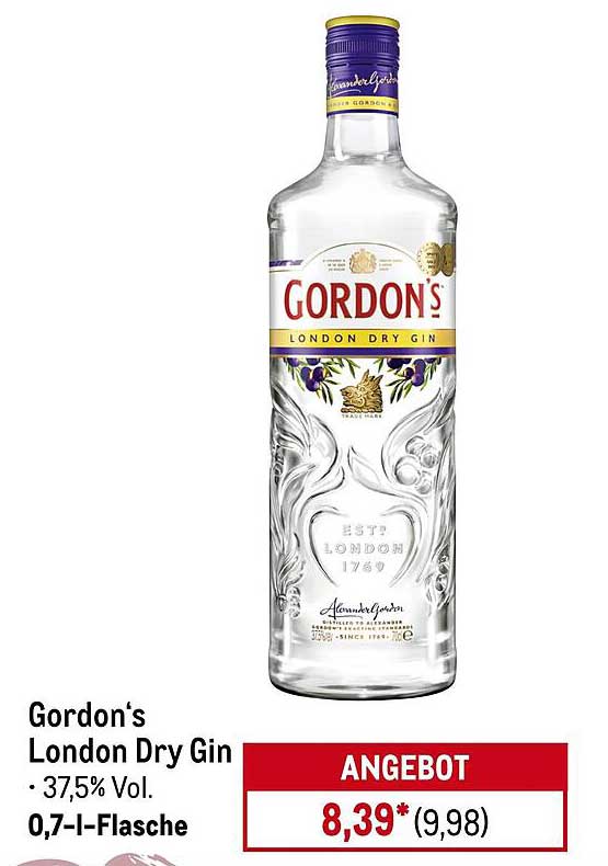Gordon's London Dry Gin 0,7 l – 37,5 % Vol.