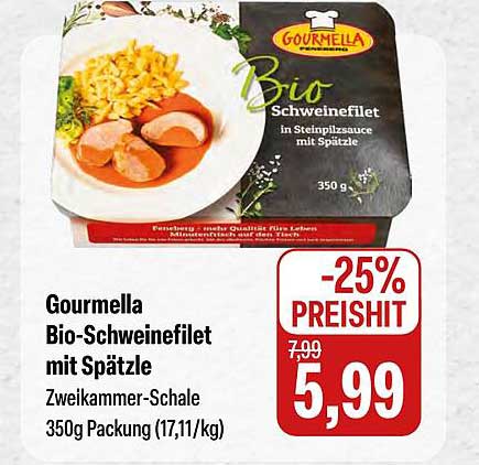 Gourmella Bio-Schweinefilet mit Spätzle