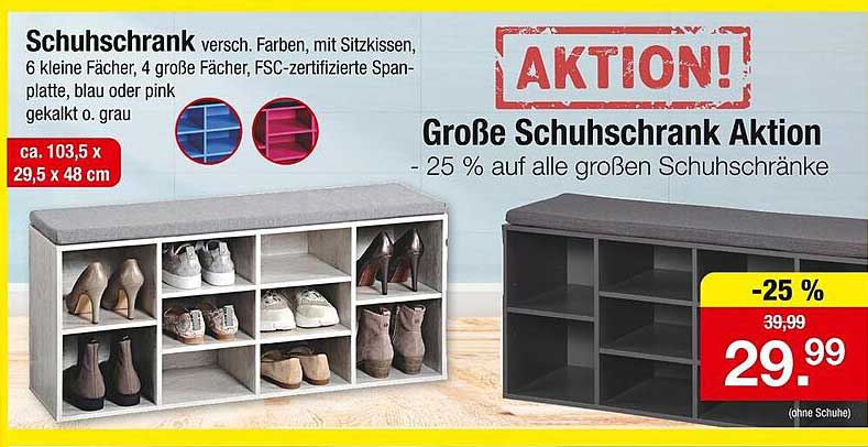 Große Schuhschrank Aktion - 25 % auf alle großen Schuhschränke