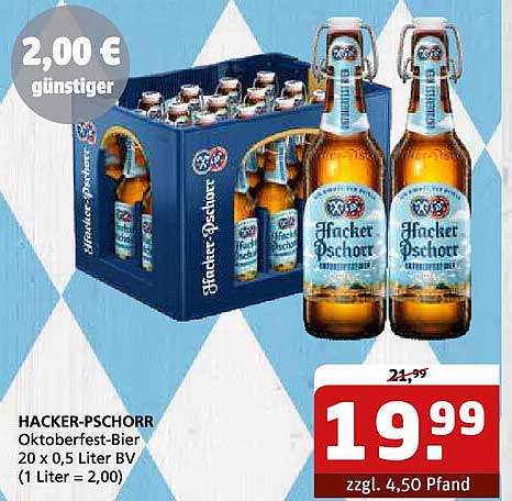 HACKER-PSCHORR Oktoberfest-Bier 20 x 0,5 Liter BV