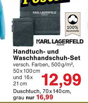 Handtuch- und Waschhandschuh-Set von KARL LAGERFELD