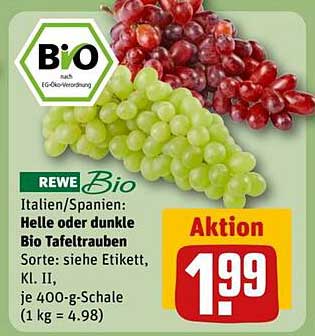 Helle oder dunkle Bio Tafeltrauben