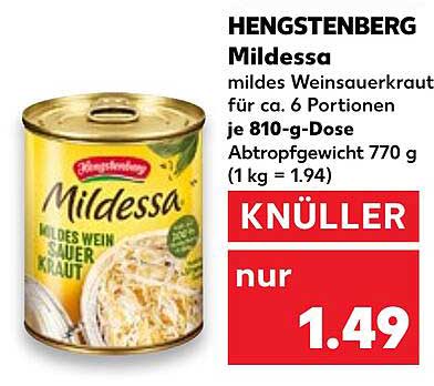 HENGSTENBERG Mildessa mildes Weinsauerkraut